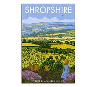 Novelty Retro Vintage Wall tin Plaque Shropshire Blue Remembered Hills Art Plaque Poster Wall Decor for Home Tool Room Bar Club Restaurant Cafe 15x30CM