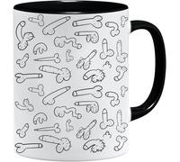 Novelty Rude Gift Mug for Colleagues or Friends | Funny Gag Gift for Men and Women | Novelty Coffee Mug | Offensive Humor | Breast Mug | Penis Mug (Penis (Black))
