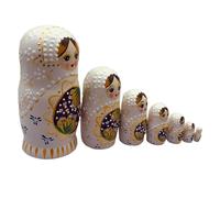 Novelty Russian Dolls Set of 7 Hand Painted Wooden Matryoshka Decorative Nesting Figures for Art Lovers