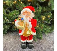 Novelty Santa Claus with Music Electric Singing Dancing Santa Claus Figurine Funny Plush Creative Christmas Decoration Musical Father Christmas Ornament Xmas Electric Dolls for Table Fireplace Decor
