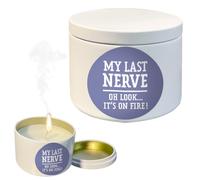 Novelty Scented Funny Candle with Humorous Message My Last Nerve on fire, Ideal for Valentine's Day, Anniversary, Birthday, Mother's Day, Anniversary C21