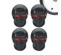 Novelty Skeleton tireValve Caps - Skull Style Wheel Air Stem Covers 4PCS, Dustproof Protective tireAccessories, Universal Vehicle Valve Protection Set | Street Cruising, Touring Rides, Personalized