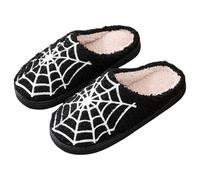 Novelty Slippers Couple Halloween Spider Web Cartoon Quirky Large Size Warm Padded Non Slip Cozy Comfortable Slippers