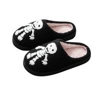 Novelty Slippers Couples Holiday Print Warm Fleece Lined Indoor House Non Slip Cozy Comfortable Slippers For Men And Women