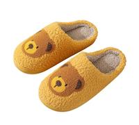 Novelty Slippers Couples Holiday Print Warm Plush Enclosed Toe Flat Indoor House Non Slip Cozy Comfortable Slippers For Men And Women