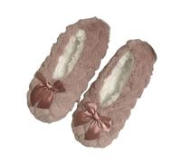 Novelty Slippers,Cozy Indoor Slippers for Women Fleece Warm Home Socks with Thickened Floor Shoes Comfortable Flat Slippers for Autumn and Winter Relaxation at Home (Khaki, 5.5)