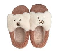 Novelty Slippers Cute Bear Fleece Cozy Warm Indoor Shoes for Women | Cute bear design, soft plush fleece, non-slip sole, UK 3-8, girly warm home winter and self-care nights