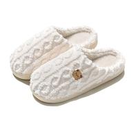 Novelty Slippers Fuzzy Moon Heart Print Comfy Warm Couple Slip On For Winter Cute Star Cozy Comfortable Slippers