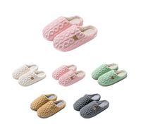 Novelty Slippers Fuzzy Moon Heart Print Comfy Warm Couple Slip On For Winter Cute Star Cozy Comfortable Slippers