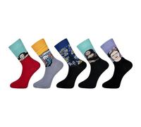 Novelty Socks, 5 Pairs, Assorted Designs, Womens Art Socks Funny Cotton Ladies Socks with Unique Striking Design Gift for Women One Size (Cotton, Variation 2)