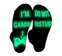 Novelty Socks,Do Not Disturb Sock,Gifts Christmas Men Boys Funny Presents Gaming Gift Mens Teenage Brother Gamer Present Women Gamers Adult Boy Cosy Unisex Black Luminous Socking,for The Go or At Home