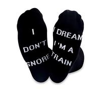 Novelty Socks for Men I Don’t Snore I Dream I’m a Train Funny Socks for Dad Papa Boyfriend Husband (Train Socks)