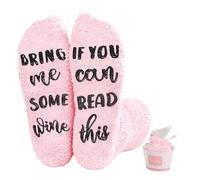 Novelty Socks for Women If You Can Read This Bring Me Some Wine Socks Non Slip Funny Fluffy Sock for Women Wife Her Friend Mother Girlfriend Birthday Christmas Gifts Comfortable Funny Stocking Fillers