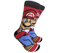 Novelty Socks - Super Plumbing Brothers Design - Red, Multicoloured Cotton Blend Gift Mens Womans UK Size 5-11 - 1 Pair UK, One Size, Regular, Regular, Mario Standing