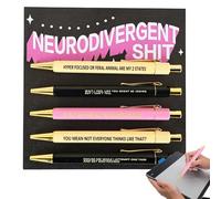 Novelty Stationery Pen - Weekday Glitter Pen Day Pen Set | Cute Multipurpose Pens, Set of 5, Portable Stationery Pens for Describing Mentality, Pen Set for Doctors, Sick