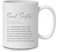 Novelty Sweet Quote Soul Sister Definition 11Oz Coffee Mug Double Side Printed Cute Soul Sister Mug Gift for Best Friend