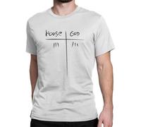 Novelty T Shirt for Men House MD Vs God Hugh Laurie Dr House Tshirt Short Sleeve Clothes PlSize Tee Shirt Cotton Gift T-Shirt Grey