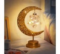 Novelty Table Lamps Moon Ramadan Lamp Hanging Enchanted Lunar Lamp, Battery Operated Nightstand Nursery Light Dorm Office Table Christmas Decorations Gifts for Kids and Wifes(Hanging Star)