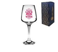 Novelty Tallo Prosecco Wine Glass - Who Needs Love, When I Have Wine - Pink with Message