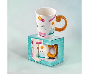 Novelty Tape Measure Handle Mug Sewing Tailor Gift Ceramic Mug