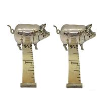 Novelty Tape Measure Pig, Unique Antique for mini Metal Animal Design Retro Measuring Tool 1.5m Portable Collectible Item(2PCS)