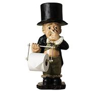 Novelty Toilet Butler No Roll Paper Holder Resin Ornaments, Funny Grandpa Family Living Room Decorations, Standing Character Sculptures Design,8.5cm×7.5cm×20cm