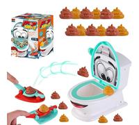 Novelty Toilet Poop Game Toys with 12 Soft Poops and 2 Launchers a Sticker for Kids,Funny Toilet Games Creative Toy for Family Party Shoot Poop Toy for Kids Christmas Family Party Poop Shoot Game Toy