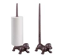 Novelty Toilet Roll Holder Dog Free Standing Metal Black Animal Style Toilet Tissue Holder Home Decor Dachshund Retro Kitchen Towel Holder Bathroom Decor home accessories Housewarming
