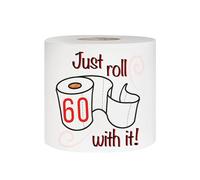 Novelty Toilet Roll Loo Roll for 60th Happy Birthday Milestones Funny Bathroom Decor Silly Birthday Gift in Organza Bag Toilet Tissue One Sheet Printed - Who Gives a Crap Gag (Just roll with it!)