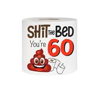 Novelty Toilet Roll Loo Roll for 60th Happy Birthday Milestones Funny Bathroom Decor Silly Birthday Gift in Organza Bag Toilet Tissue One Sheet Printed - Who Gives a Crap Gag (... The Bed You're 60)
