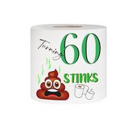Novelty Toilet Roll Loo Roll for 60th Happy Birthday Milestones Funny Bathroom Decor Silly Birthday Gift in Organza Bag Toilet Tissue One Sheet Printed - Who Gives a Crap Gag (Turning 60 ...)