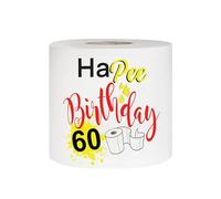 Novelty Toilet Roll Loo Roll for 60th Happy Birthday Milestones Funny Bathroom Decor Silly Birthday Gift in Organza Bag Toilet Tissue One Sheet Printed - Who Gives a Crap Gag (Hapee Birthday 60)