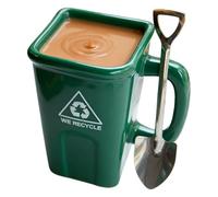 Novelty Trash Can Coffee Mug - Handmade Ceramic Cup for Hot Chocolate Tea Milk | Quirky Garbage Bin Design Drinking Mug for Students, Teachers, Office Desk, Home Kitchen, Restaurant, Café, Hotel,