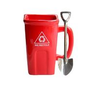 Novelty Trash Can Coffee Mug - Handmade Ceramic Cup for Hot Chocolate Tea Milk | Quirky Garbage Bin Design Drinking Mug for Students, Teachers, Office Desk, Home Kitchen, Restaurant, Café, Hotel,