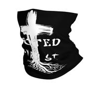 Novelty Tube Scarf,Jesus Cross Pray Verse Rooted in Christ White,Headband UV Protection Half Face Headwear for Yoga Climbing Women 26X30cm