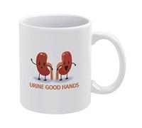 Novelty Urine Good Hands Mug Coffee Tea Cup Urologist Kidneys Funny Gift For Doctor Dr. Office Cute Design Urology Drinkware Funny Coffee Mug Funny Gifts for Men Dad Woman Friends Birthday Xmas 11oz