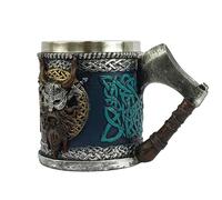 Novelty Valhala Mug | Medieval Beer Mug | Creative Valhala Mug | Skull Mug Tankard, Valhalla Stainless Steel Single Handle Axe Skull Beer Stein Tankard for Mens
