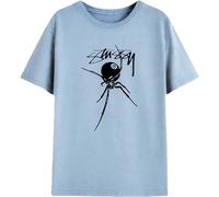 Novelty Vintage Stussy T-Shirt, Funny Retro Jumbled Spider Cartoon Movie Themed Insect Shirt, Gift Unisex Tee Top (Sky, L Years)