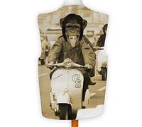Novelty Waistcoat Fun Fancy Dress Informal Wacky Party Stag Scooter Monkey Sepia (Large)