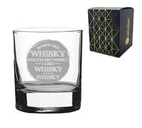 Novelty Whisky Glass - Roses are Whisky Violets are Whisky I Like Whisky Whisky - Engraved with Message
