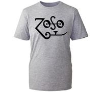 Novelty Zoso Signature T-Shirt, Famous Punk Rock Band Guitarist Fan Shirt, Gift Unisex Tee Top (HeatherGrey, XL Years)