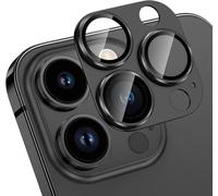 NoveltyThunder Camera Lens Protector for iPhone 14 Pro 6.1-Inch and iPhone 14 Pro Max 6.7-Inch, Full Coverage 9H Tempered Glass Ring Cover, Matte Metal Plate (1 Pack (1PC))