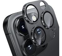 NoveltyThunder Camera Lens Protector for iPhone 15 Pro 6.1-Inch and iPhone 15 Pro Max 6.7-Inch, Full Coverage 9H Tempered Glass Ring Cover, Matte Metal Plate, Case Friendly (1 Pack (1PC))