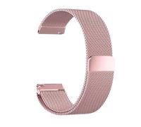 NoveltyThunder Compatible with Amazfit Bip 6/5 Unity/GTR 4/3/3 Pro/2/Balance 46mm/Balance 2/GTR 47mm/Stratos 3/2/2S Strap Mesh Metal Magnetic Stainless Steel Replacement Band 22mm (RosePink)