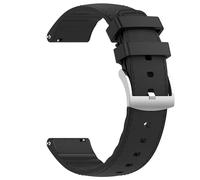 NoveltyThunder Compatible with Radley London Series 5/6/7/11/19/20/32/46/56 Leather Silicone Soft Replacement Leather Silicone Strap Sports Band (Black)