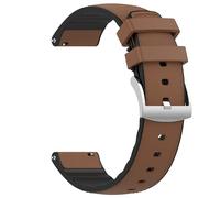 NoveltyThunder Compatible with Radley London Series 5/6/7/11/19/20/32/46/56 Leather Silicone Soft Replacement Leather Silicone Strap Sports Band (Light Brown)