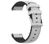 NoveltyThunder Compatible with Radley London Series 5/6/7/11/19/20/32/46/56 Leather Silicone Soft Replacement Leather Silicone Strap Sports Band (White)