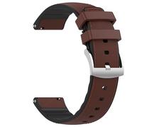 NoveltyThunder Compatible with Radley London Series 5/6/7/11/19/20/32/46/56 Leather Silicone Soft Replacement Leather Silicone Strap Sports Band (Brown)