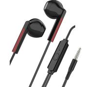 NoveltyThunder Earphones for Samsung Galaxy A15 / A05s / A25 / A14 / A13 / A12 / A72 / A70 / A71 / A21s / A21 / A10 / A20e A20 Headphones Headset with Microphone with In-Line Remote Control (Black)