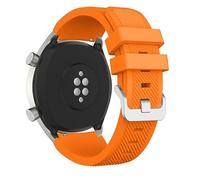 NoveltyThunder Silicone Strap Compatible with Garmin Forerunner 165/245/Music/55/645/Music/570-42mm Sports Watch Band Soft Replacement Silicone Strap Gym Running 20MM (Orange)